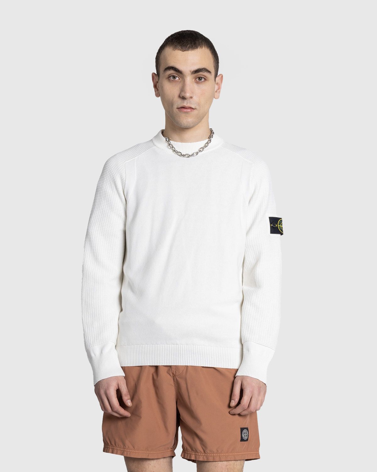 Stone Island Ribbed Soft Cotton Knit White Highsnobiety Shop